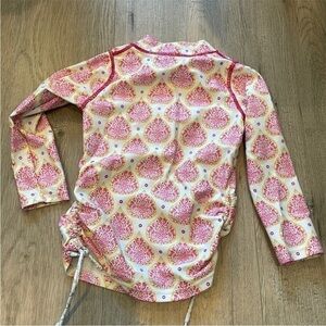 Cabana Life boho pink white medallion print girls baby toddler rashguard